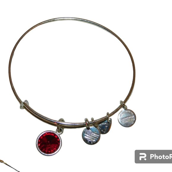 Alex And Ani Bangle Bracelets Initial C, Garnet Birthstone, It Is What It Is - Picture 4 of 9